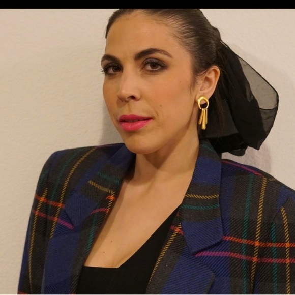 90s Vintage Liz Claiborne Plaid Blazer - Picture 4 of 5